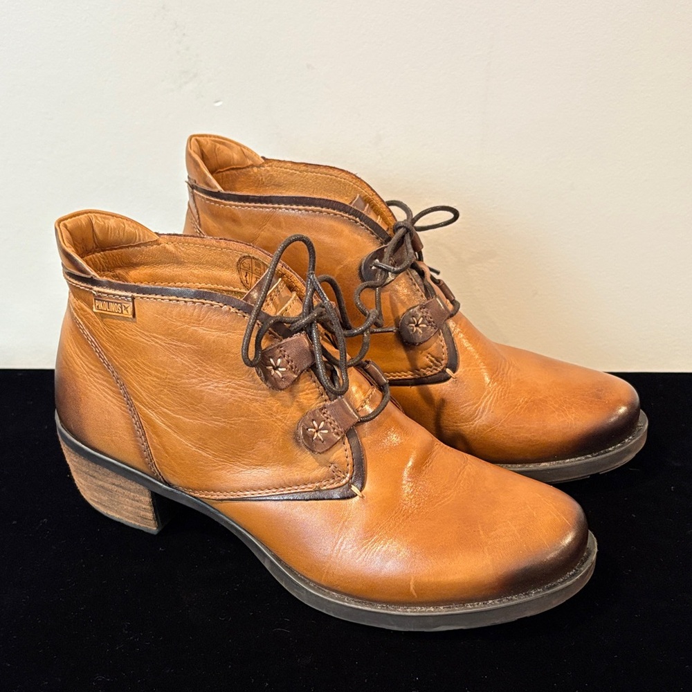 Pikolinos Boho Ordino Le Mans Brown Leather Ankle Chukka Boots Size 41 US 10